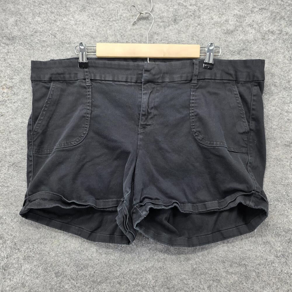 TORRID Shorts Womens 20 Black Chino Twill Cotton Spandex Pockets 3 Inseam